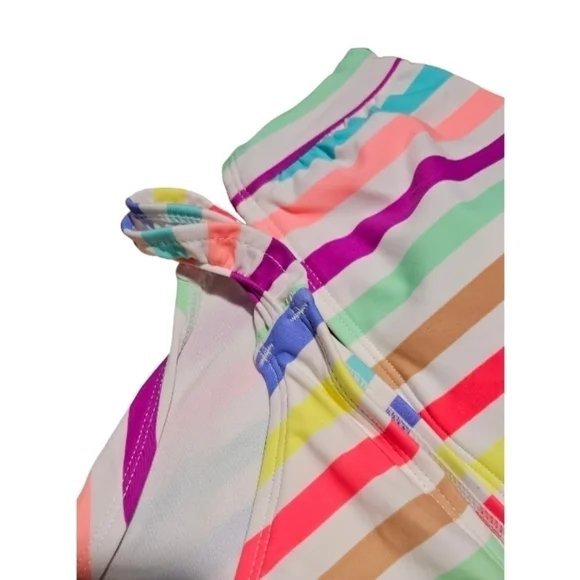 No Boundaries Junior's Ribbed Ruffle Strap Bandeau Bikini Swimsuit Sz. XL Junior - Picture 5 of 7